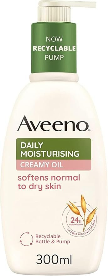 Aveeno Daily Moisturising Creamy Oil, With Nourishing Oat & Sweet Almond Oil, Suitable For Sensitive Skin