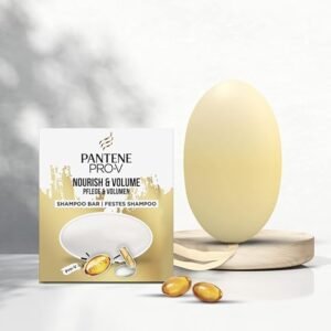 Pantene Nourish & Volume Vegan Shampoo Bar with Pro-vitamins, Solid Travel Toiletries for Damaged & Dry Hair (70G) Rich Lather