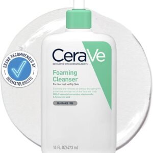 CeraVe Foaming Cleanser for Normal to Oily Skin 473ml with Niacinamide and 3 Essential Ceramides