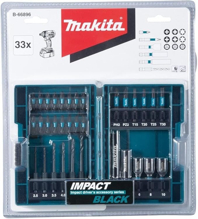 Makita B-66896 33 Piece Impact Black Set