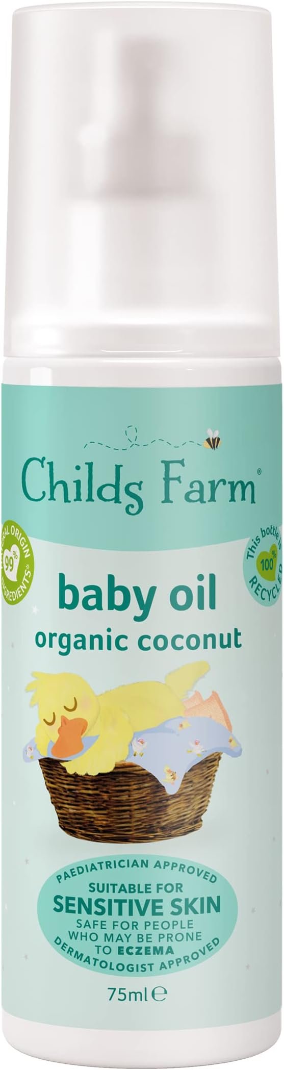 Childs Farm | Baby Oil 75ml | Organic Coconut Oil | Suitable for Dry