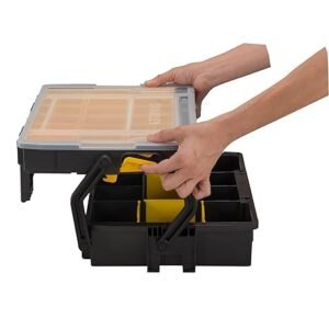 Stanley Tools STST1-75540 Sort master, Multi-Level Organiser - 40 x 30 x 13.7 cm , Black/Transparent