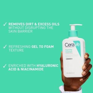 CeraVe Foaming Cleanser for Normal to Oily Skin 473ml with Niacinamide and 3 Essential Ceramides