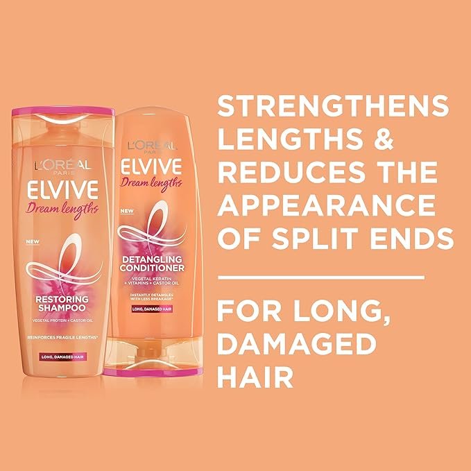 L'Oréal Paris Elvive Dream Lengths Long Hair Keratin Shampoo, 400 ml, Pack of 6
