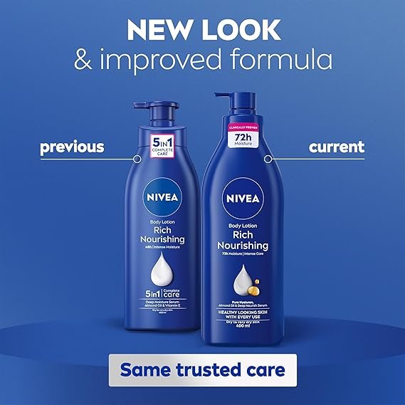 NIVEA Rich Nourishing Body Lotion (400ml), Rich 72H Hydration