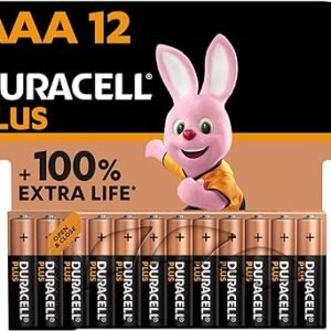 Duracell Plus AAA Batteries (12 Pack) - Alkaline 1.5V - Up To 100% Extra Life - Reliability For Everyday Devices - 0% Plastic Packaging - 9 Year Storage - LR03 MN2400
