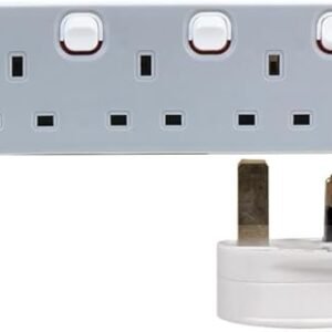 PRO ELEC PELB1765 4 Gang Individually Switched Extension 1m, Grey, 4 Socket