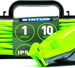 STATUS 1 Socket Extension Lead | 10m Green Waterproof Extension Cable | 13 amp Weatherproof Extension Socket