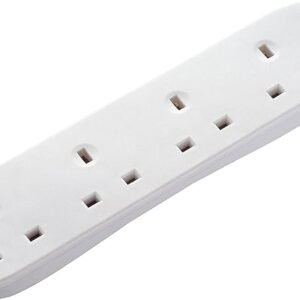 Masterplug Four Socket Extension Lead, 5 Metre, White