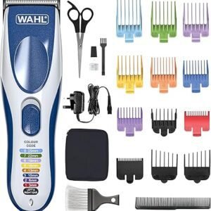 Wahl Colour Pro Cordless Hair Clipper Kit, Neck Duster, Colour Coded Combs, Hair Clippers for Men, Head Shaver, Men's Hair Clipper, Easy Home Haircutting, Family Haircuts