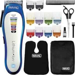 Wahl Colour Pro Cordless Clipper, Lithium Head Shaver, Cordless Hair Clipper, Men's Hair Clippers With Colour Coded Length Guides,