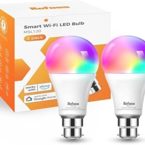 Refoss Smart Light Bulb Alexa b22 Bayonet WiFi Led Bulb 9W with Colour Changing Light, 810LM Dimmable (Warm/Cool) Smart Bulbs Works with Alexa(Echo and Echo Dot), Google Home - 2 Packs