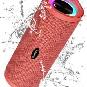 HEYSONG Portable Bluetooth Speaker, Waterproof Wireless Outdoor Speakers Gifts for Men - Red