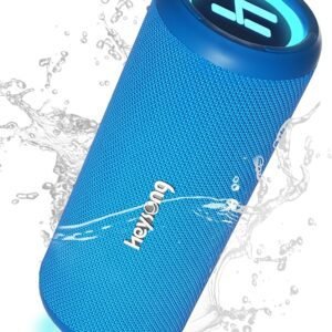 HEYSONG Bluetooth Speaker, Portable Wireless Waterproof Speakers with Led FOR Shower, Bike, Kayak, Beach, Blue