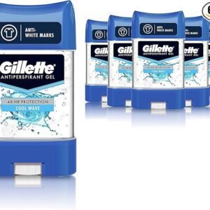 Gillette Antiperspirant Deodorant Gel For Men, 420 ml (70 ml x 6), 48-Hour Invisible Sweat and Odour Protection