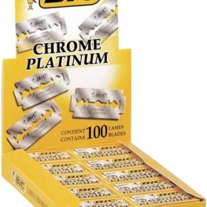 BIC Chrome Platinum Double Edge Safety Razor Disposable Single Blades (100 Pack)