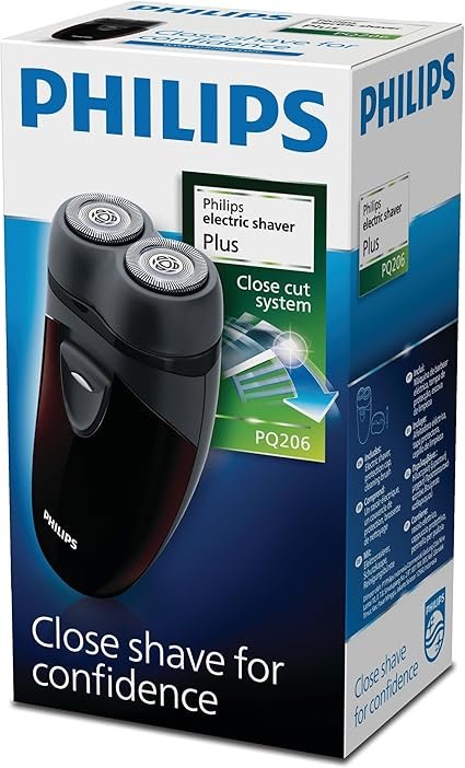 Philips Men's Electric Travel Shaver, Cordless, Battery-Powered Convenient to Carry - PQ206/18