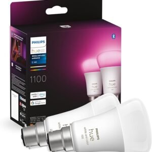 Philips Hue White & Colour Ambiance Smart Bulb Twin Pack LED [B22 Bayonet Cap] - 1100 Lumens (75W Equivalent)