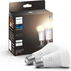 Philips Hue White A60 Smart LED Light Bulb 2 Pack [E27 Edison Screw] for Home