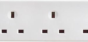 Masterplug Four Socket Extension Lead, 5 Metre, White