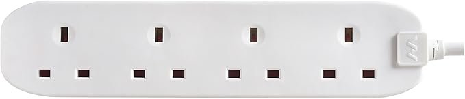 Masterplug Four Socket Extension Lead, 5 Metre, White