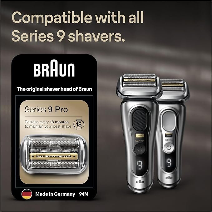 Braun Series 9 Electric Shaver Replacement Head, Easily Attach Your New Shaver Head