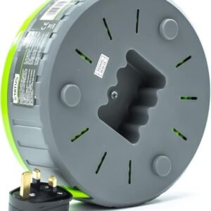 STATUS 2 Socket Cable Reel 10m Green Extension Lead 13A with Thermal Cut Out Heavy Duty Outdoor Extension Lead S13A10MCR3