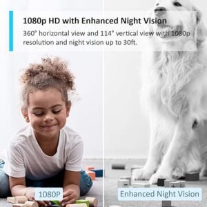 Tapo Wifi Camera, Indoor Camera for Security, 1080p Pet Camera, Wireless 360° for Baby Monitor, CCTV, AI Monitor, Smart Motion Detection & Tracking, Night Vision, Works with Alexa & Google Home (TC70)