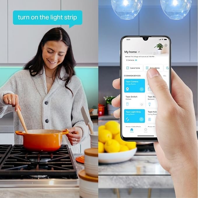 Tapo LED Strip Light, Smart Led Light Strips 5m, WiFi App Control RGB Multicolour LED Lights for Bedroom