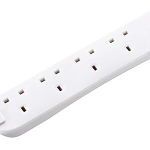 Masterplug srgu44n Four Socket Surge Protected Extension Lead with 2 USB Ports, 4 Metre, 13 x 7 x 6 cm, White