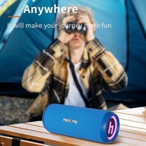 HEYSONG Bluetooth Speaker, Portable Wireless Waterproof Speakers with Led FOR Shower, Bike, Kayak, Beach, Blue