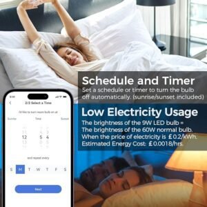 Refoss Smart Light Bulb Alexa b22 Bayonet WiFi Led Bulb 9W with Colour Changing Light, 810LM Dimmable (Warm/Cool) Smart Bulbs Works with Alexa(Echo and Echo Dot), Google Home - 2 Packs