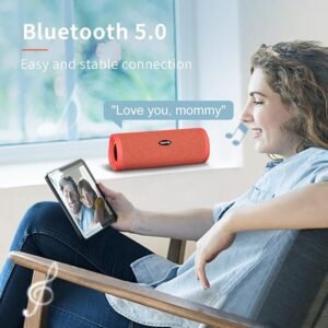 HEYSONG Portable Bluetooth Speaker, Waterproof Wireless Outdoor Speakers Gifts for Men - Red