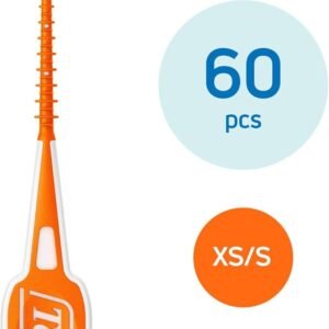 TePe EasyPick Toothpicks, Orange, ISO XS-S, 60pcs, Dental Plaque Removal Tool,