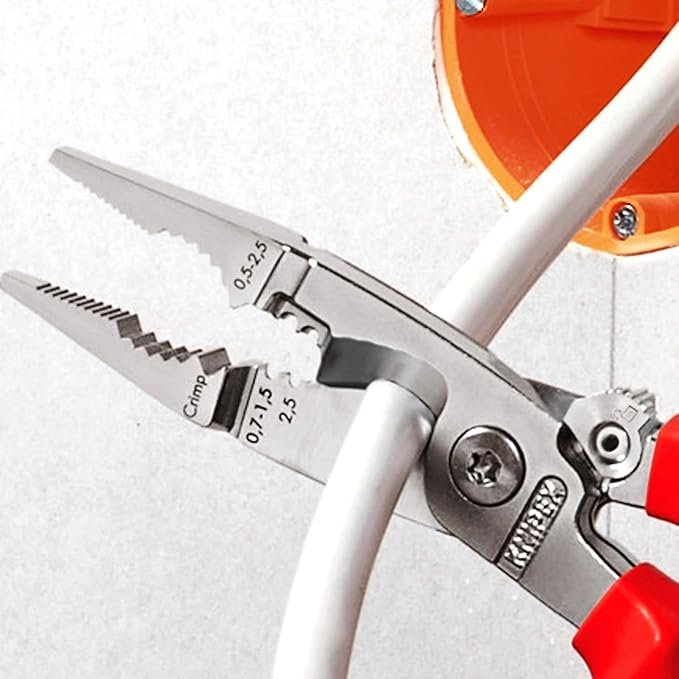 KNIPEX Pliers for Electrical Installation, VDE, for Cutting Cable, Multi Tool, 13 86 200