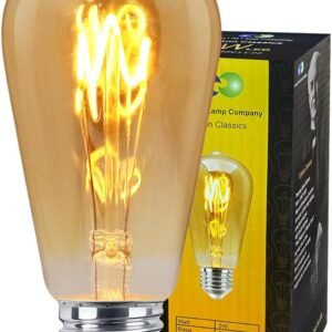 Long Life Lamp Company Edison Classics 2w Vintage LED Filament Bulb Teardrop Spiral ST58 Smoke Gold Glass E27 Edison Screw