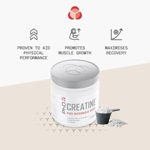 PhD Nutrition 100% Micronised Creatine Monohydrate Powder | Improved Strength and Performance During Exercise, 250g