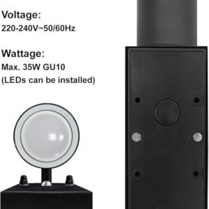 Long Life Lamp Company Outdoor Wall Light Dusk Till Dawn Sensor Black Finish Stainless Steel Up and Down Shining IP65 ZLC090-B