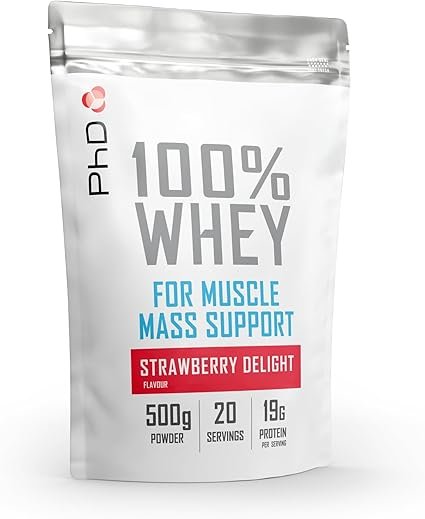 PhD Nutrition 100% Whey Protein Powder, Grass Fed Whey Protein,