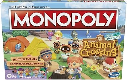 Monopoly Animal Crossing New Horizons Edition Board Game for Kids Ages 8 and Up, Fun Game to Play for 2-4 Players, Multicolor