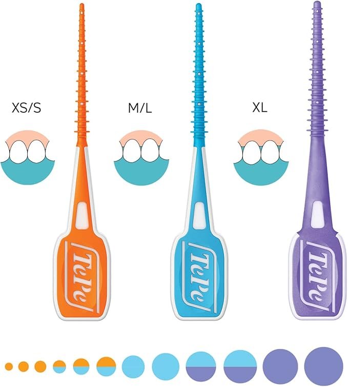 TePe EasyPick Toothpicks, Orange, ISO XS-S, 60pcs, Dental Plaque Removal Tool,