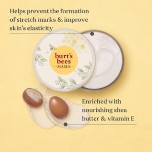 Burt's Bees Stretch Mark Cream & Pregrancy Belly Butter, With Nourishing Shea Butter & Vitamin E, 185g