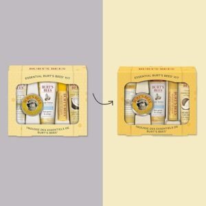 Burt's Bees Essential Gift Set, Lip Balm, Hand Salve, Body Lotion, Foot Cream & Face Cleanser, 5 Travel Size Products