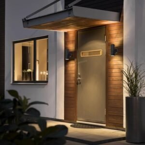 Long Life Lamp Company Black Stainless Steel Double Wall Light IP65 Up Down Outdoor Wall Light ZLC035B