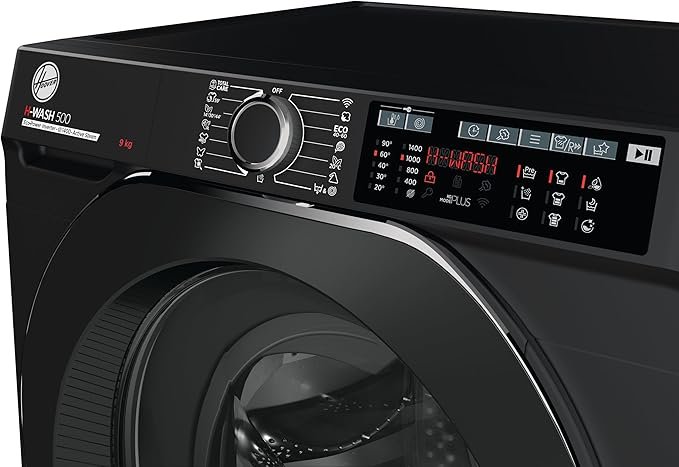 Hoover H-WASH 500 HW 49AMBCB WIFI Connected 9Kg 1400 Rpm Washing Machine, Black (31010810)