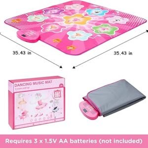 URMYWO Dance Mat Girls Toys for 3 4 5 6 7 8 Year Old Girls 7 Game Modes, Adjustable Musical Dance Pad Toy with LED Lights, Built in Music, Christmas Birthday Gifts for Girls