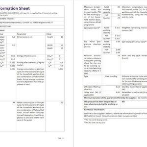 Hoover H-Wash 300 H3D4852DE Freestanding Washer Dryer, Sensor Dry, 8 kg/5 kg Load, 1400 rpm, White