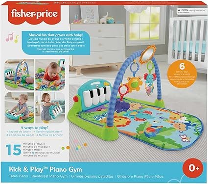 Fisher-Price Baby Play Mat | Kick & Play Baby Gym Play Mat for Infants to 3 Year Olds with Light Up Piano