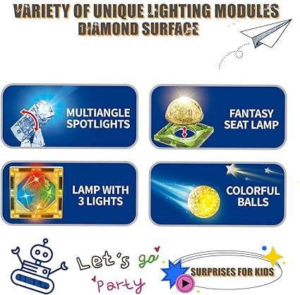 110PCS Magnetic Tiles Toys,Clear 3D Lighted Magnetic Building Blocks Educational Construction Set