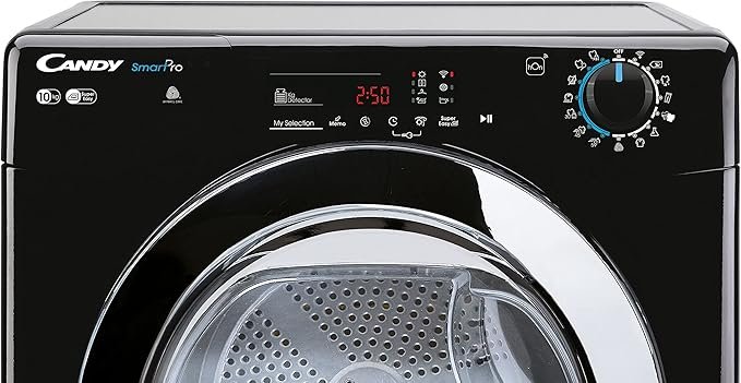 Candy CSOEC10DCGB0 10Kg Freestanding Condenser Tumble Dryer, Sensor Dry, WIFI Connectivity, Black